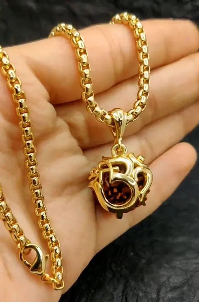 Om Rudraksha Pendant With Chain🔱🕉️