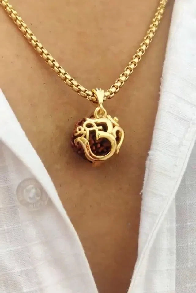 Om Rudraksha Pendant With Chain🔱🕉️